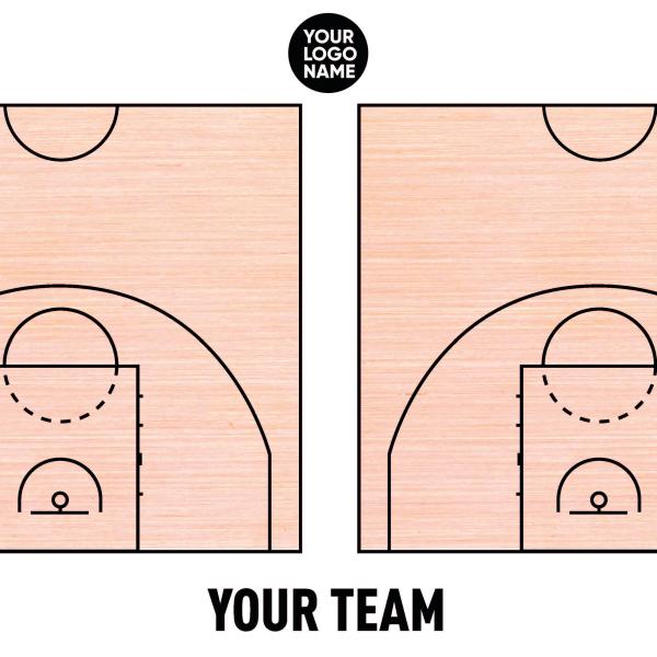 Basketball Wooden Double Half-court