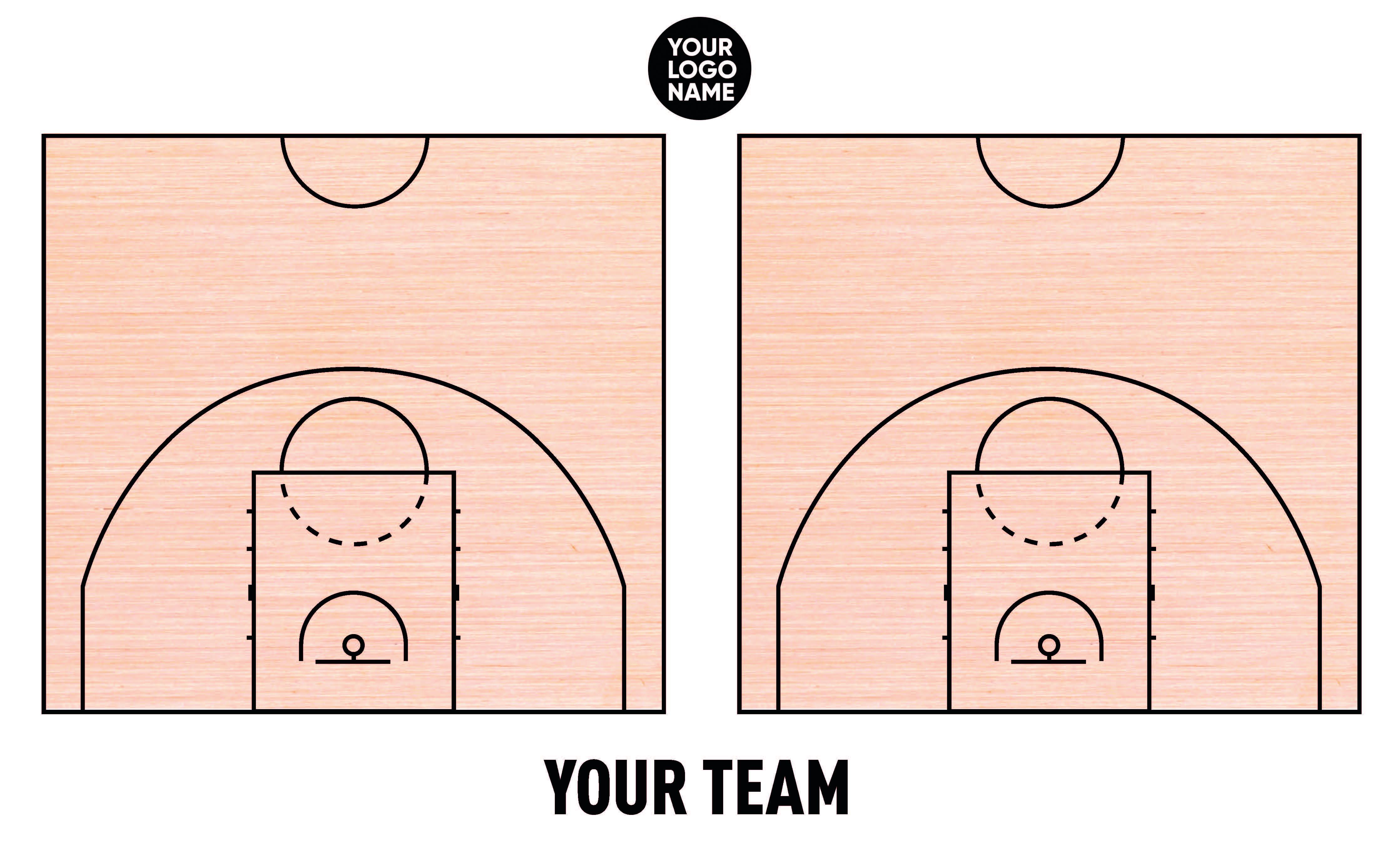 Basketball Wooden Double Half-court